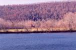 View across the Mohawk River east of Patterson, Can you find the train
