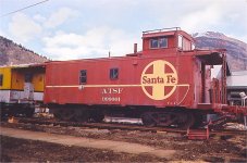 ATSF 999001 is located at 10th and Cement Streets in Silverton CO. Nov 2004. S. Roger Kirkpatrick photos