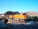 BNSF 5402 West Crosses the Mojave River East of Victorville