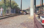 Locking the rails to the tie plates and bolting the rail heads to the existing rails on the approach ramp