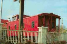 Missouri Pacific Caboose 13541 at McDonald's in Tulsa OK Jan 2003. S. Roger Kirkpatrick photo