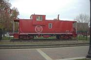 Missouri Pacific Caboose #13644 on display at the Lee Summit MO Amtrak Station