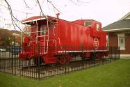 Missouri Pacific Caboose #13644 on display at the Lee Summit MO Amtrak Station