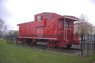 Missouri Pacific Caboose #13644 on display at the Lee Summit MO Amtrak Station