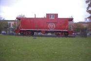 Missouri Pacific Caboose #13644 on display at the Lee Summit MO Amtrak Station