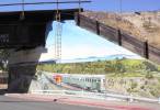 ATSF Transition era mural painted on the BNSF overcrossing of Tennent Street in Pinole, CA