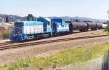 Richmond Pacific 1268 and caboose with train. Yarddogh photo