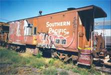 Southern Pacific 4707 in Pueblo CO before being moved to Silverton