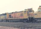 ATSF 7497 in SPSF colors at Hobart Yard. Russ Johnson photo