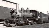 Tidewater Southern 124 sits between jobs at Modesto CA