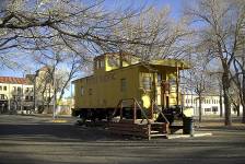 Union Pacific Caboose #25561 on display in city park in Sinclair WY