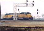Union Pacific 2910 leads a NB FRNPP at Stockton Dec 2004