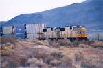 Union Pacific 4258 West at Elko NV waiting her turn to depart behind another westbound stacker