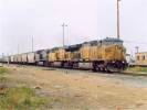 UP 7504 leads a SB Grain train at Calwa