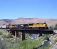 UP 8517 West crossing the Truckee River at Verdi NV. Good fishing hole right there under the bridge. Kevin Caldwell photo