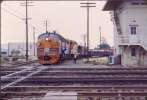 WP 921d leads the SN Steel Detour Train at the Stockton Tower